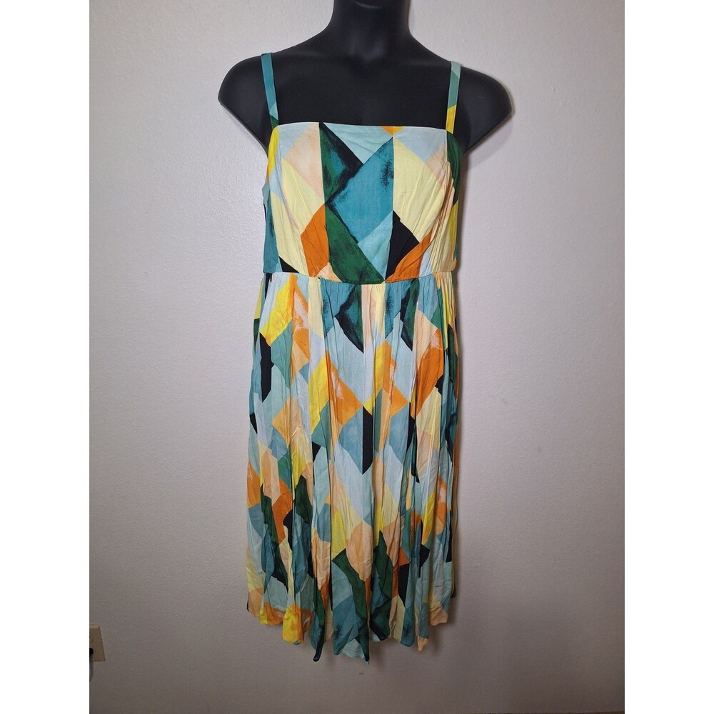 Torrid Midi Challis Smocked Sleeveless Sundress Multi size 1X 14-16 NWT